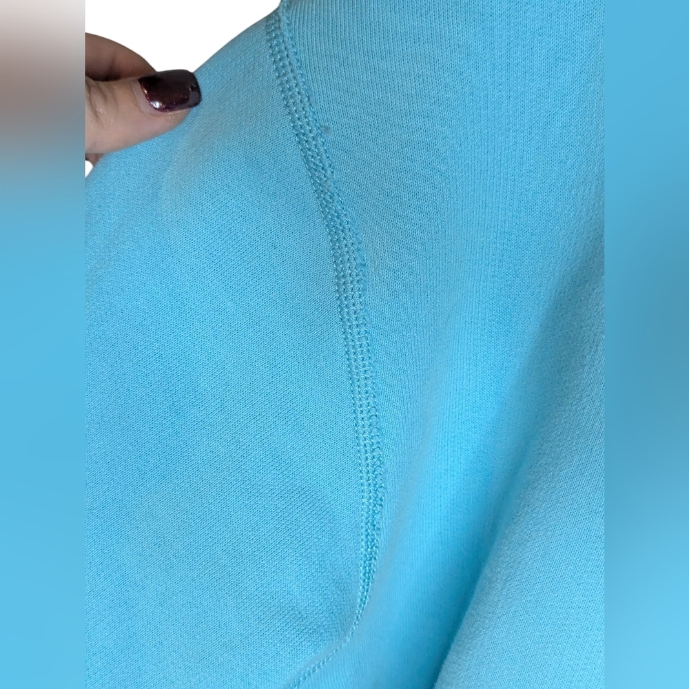 Polo Ralph Lauren Hoodie Womens Petite Small SP Aqua Blue Spellout Logo Pullover - Picture 12 of 14